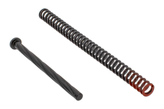Primary Machine fluted stainless steel guide rod with 15lb recoil spring for CZ P09 with black DLC finish.